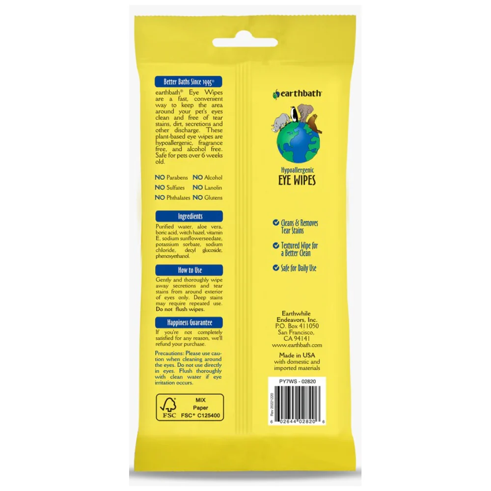 EarthBath Hypoallergenic Fragrance Free Eye Wipes for Dogs and Cats - Image 7