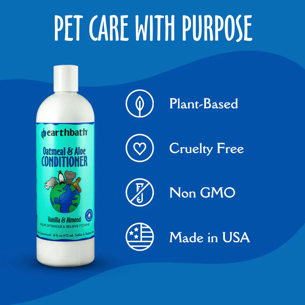 EarthBath Oatmeal & Aloe Conditioner Vanilla & Almond for Dogs and Cats - Image 2