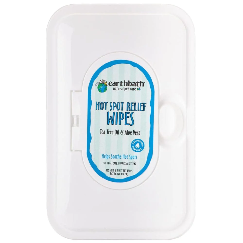 EarthBath Tea Tree & Aloe Vera Hot Spot Wipes for Dogs and Cats - Image 3
