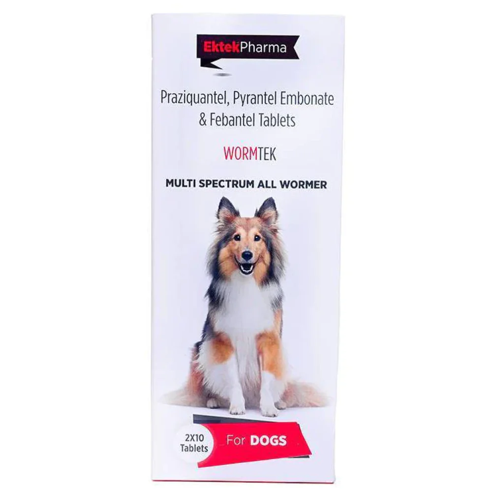 Ek Tek Wormtek Deworming Tablets for Dogs (pack of 10 tablets) - Image 2