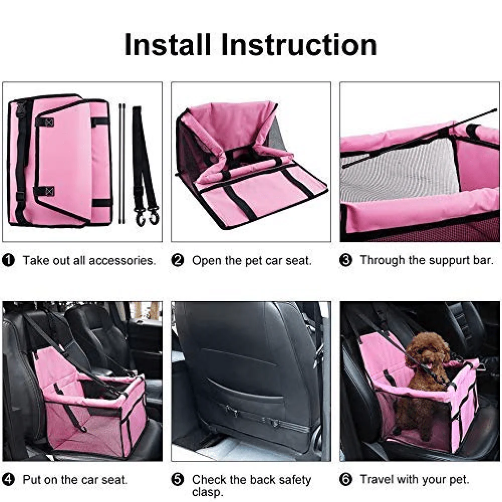 Emily Pets Car Carrier for Dogs and Cats (Pink) - Image 3