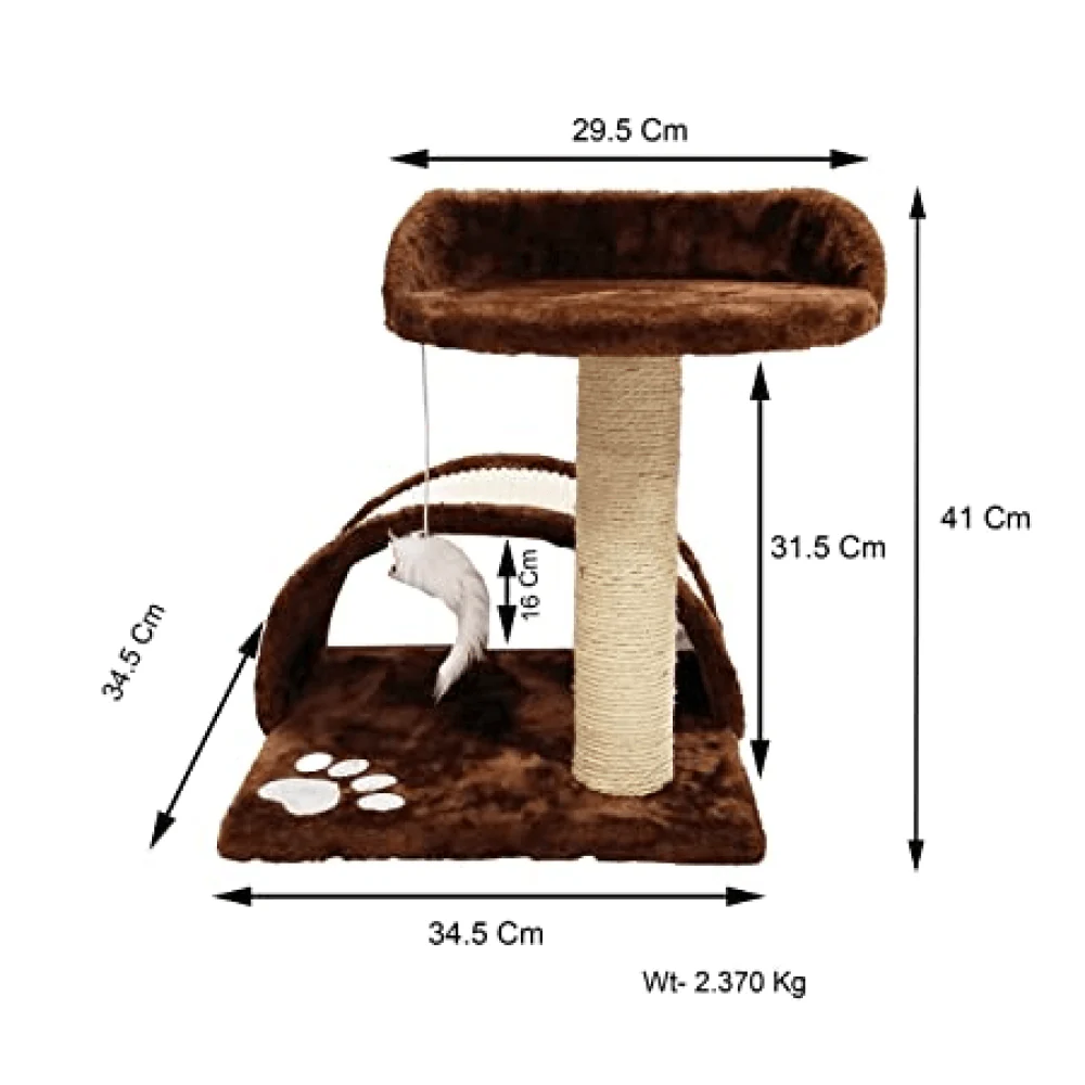 Emily Pets Cat Tree Scratching Post for Kittens & Cats (Black) - Image 2