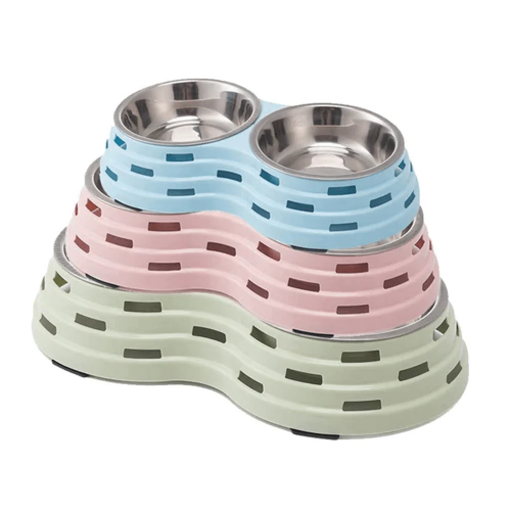 Emily Pets Double Bowls, Premium Stainless Steel for Dogs and Cats (Blue) - Image 2