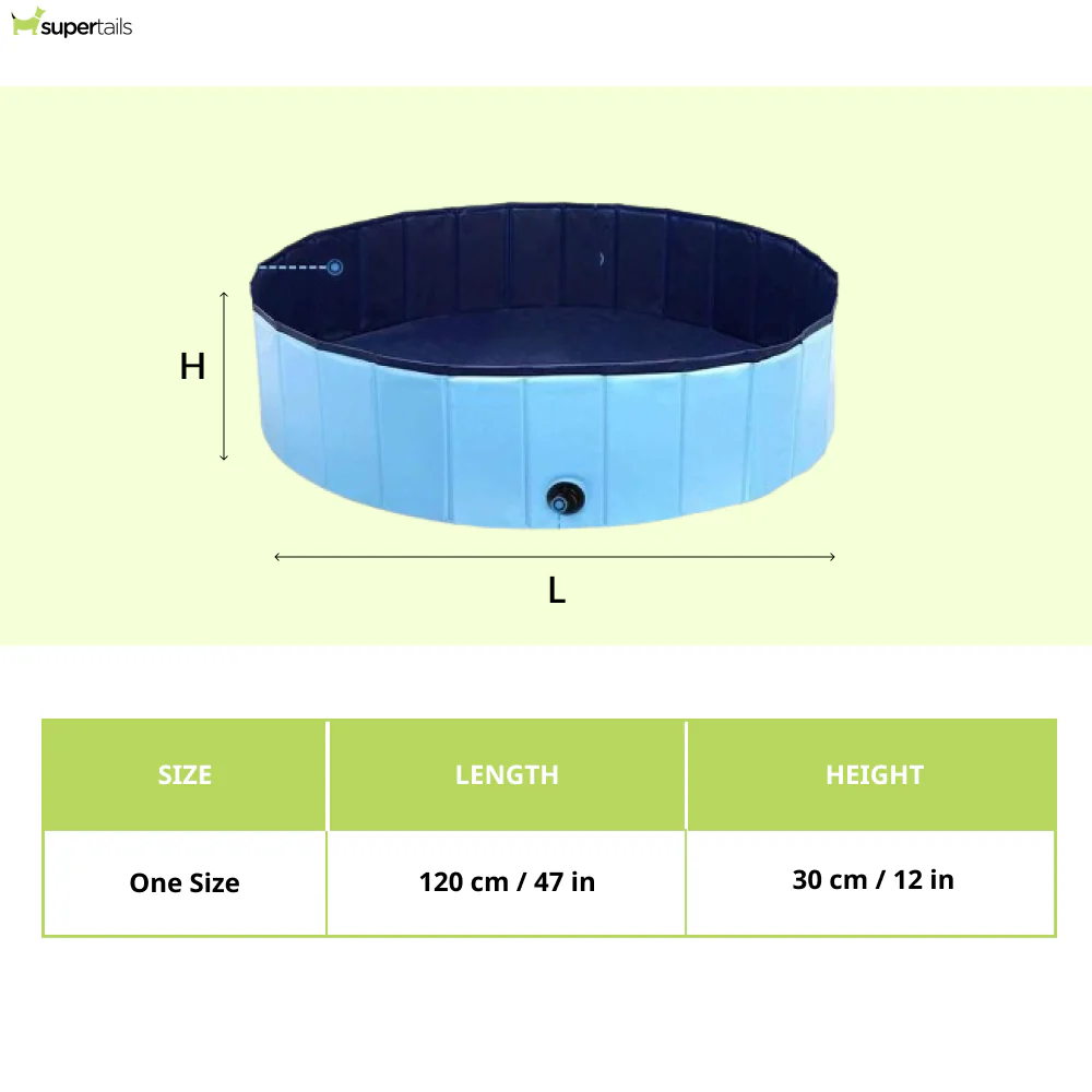 Emily Pets Foldable Non Slip Outdoor Swimming Pool for Dogs and Cats (Blue) - Image 2