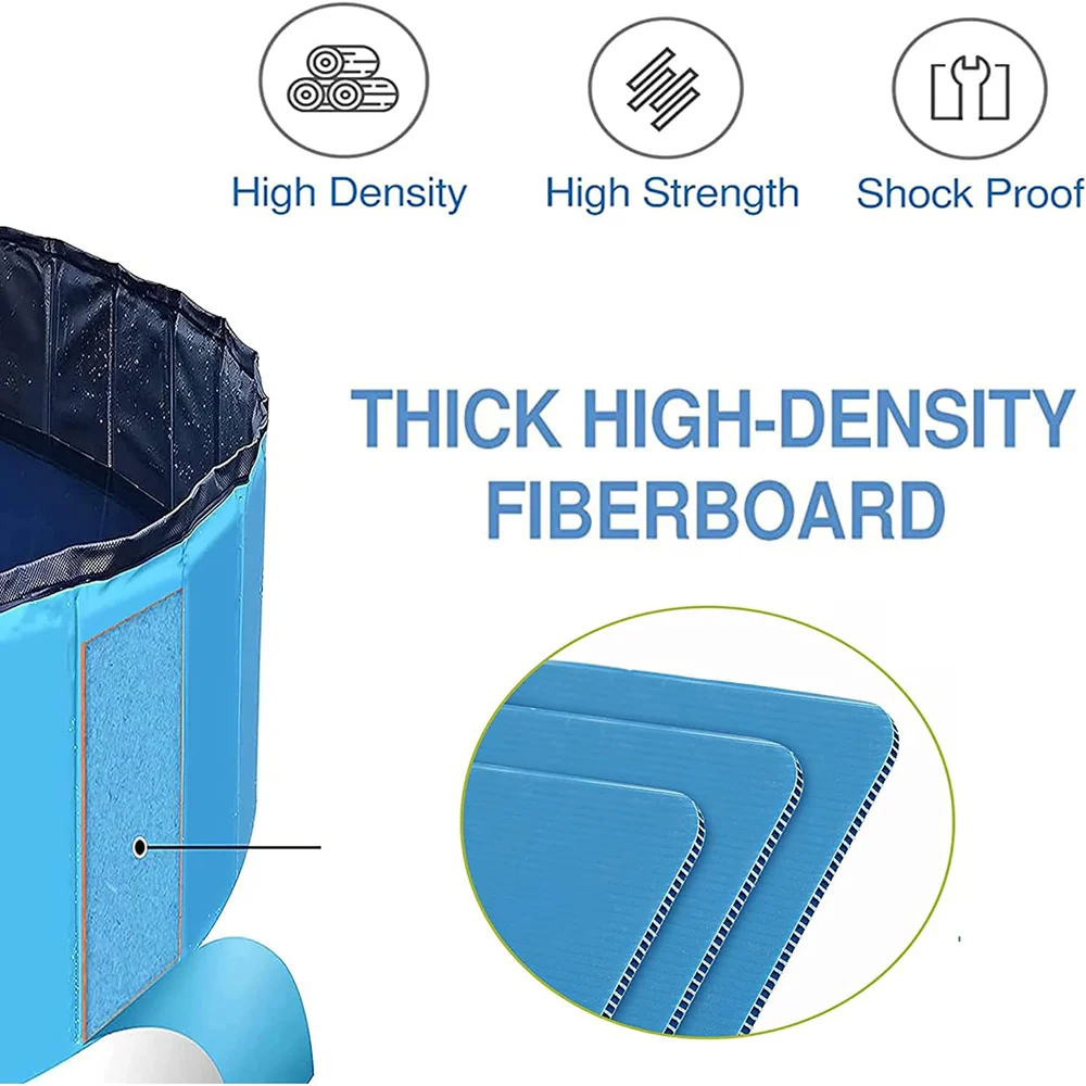 Emily Pets Foldable Non Slip Outdoor Swimming Pool for Dogs and Cats (Blue) - Image 4