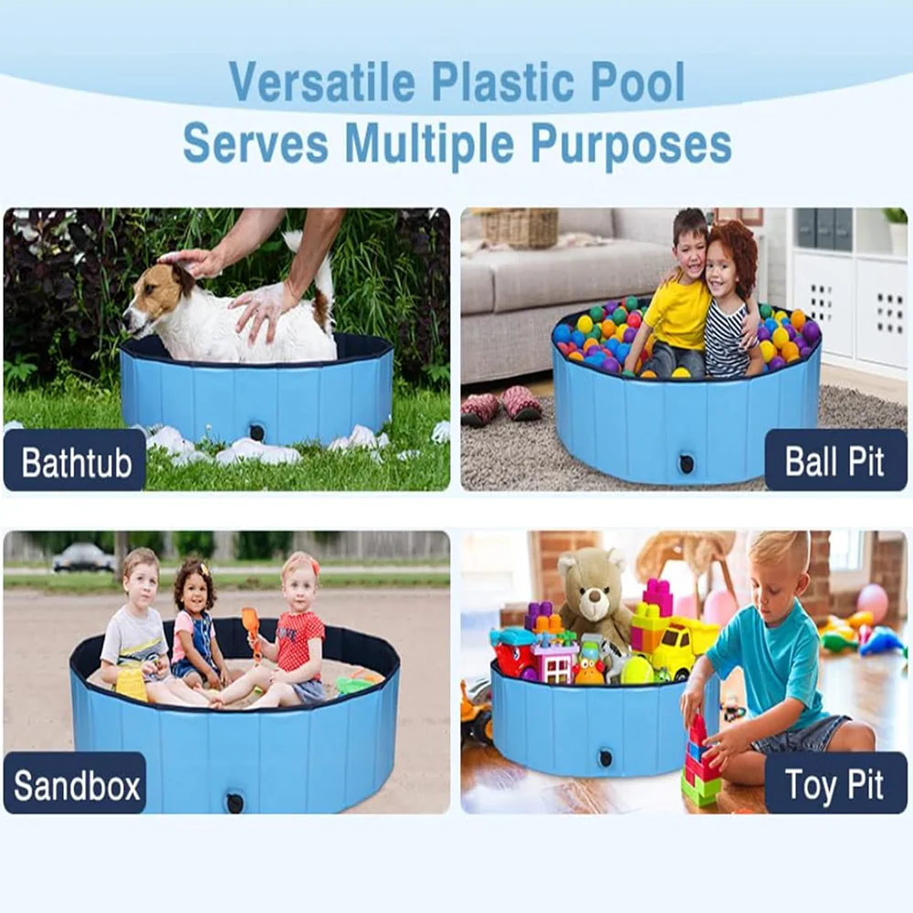 Emily Pets Foldable Non Slip Outdoor Swimming Pool for Dogs and Cats (Blue) - Image 7