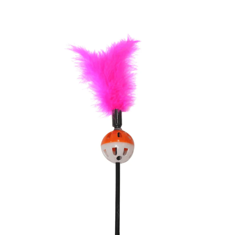 Emily Pets interactive Feather Stick Toy for Cats (Pink) - Image 2