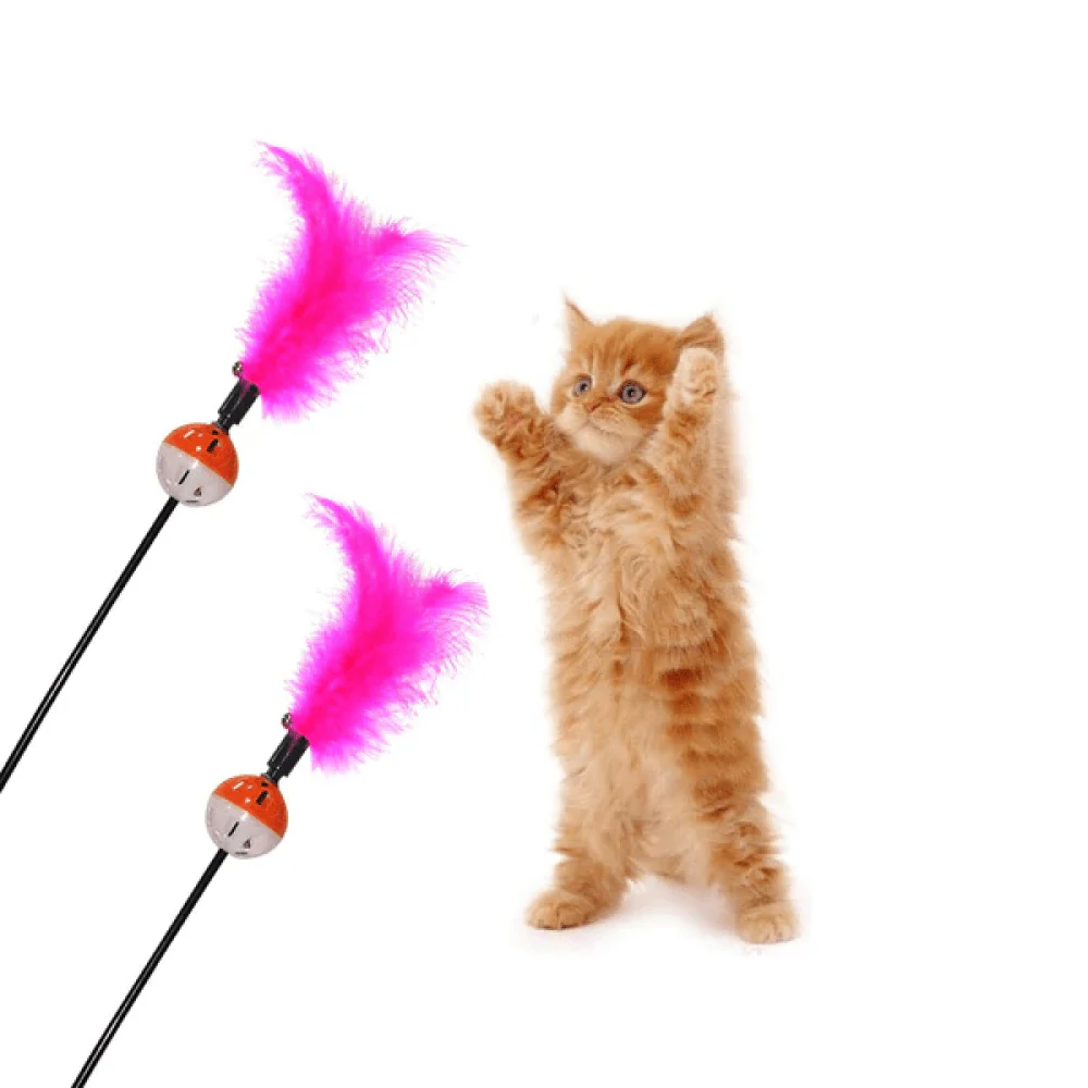 Emily Pets interactive Feather Stick Toy for Cats (Pink) - Image 5
