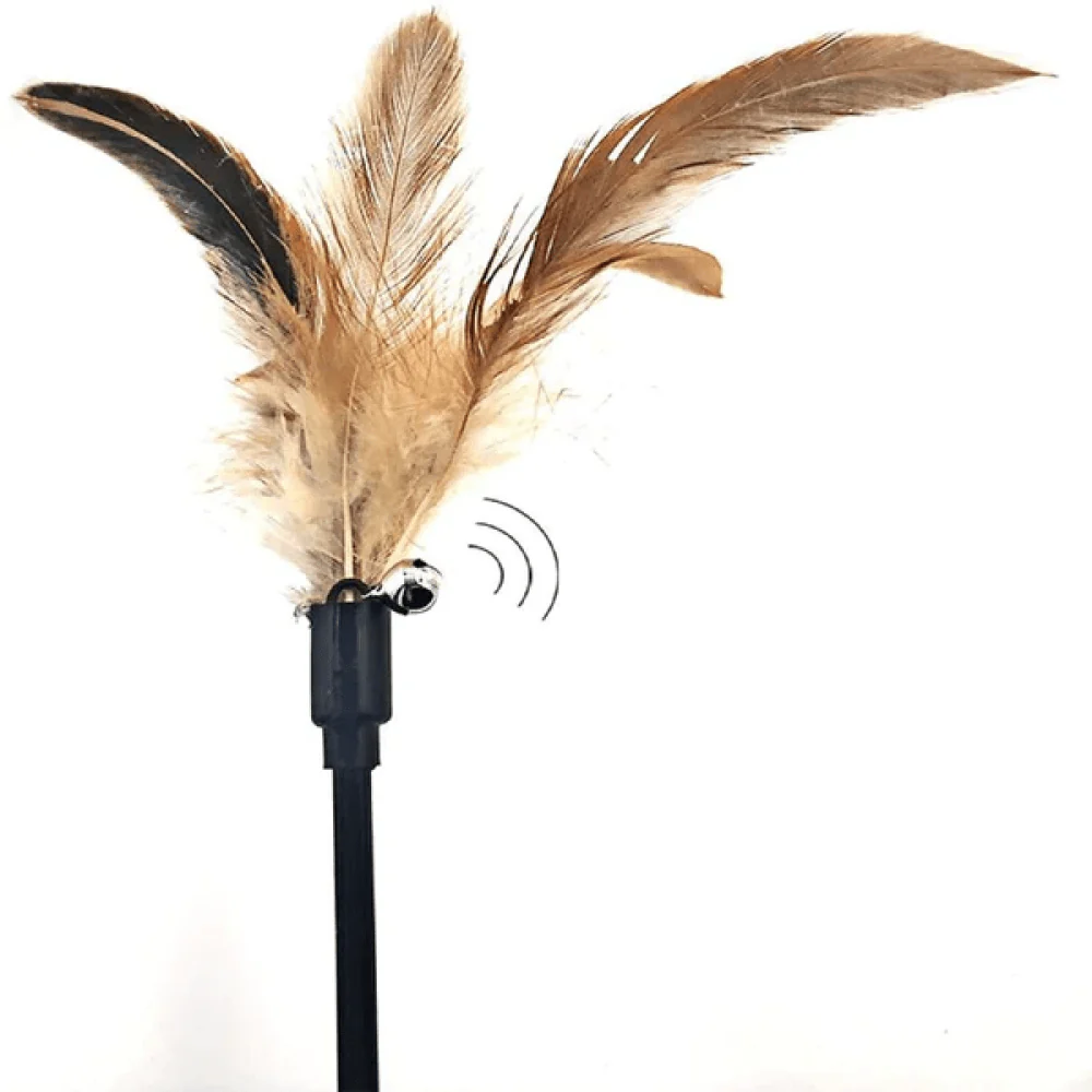 Emily Pets interactive Feather Toy for Cats (Yellow) - Image 3