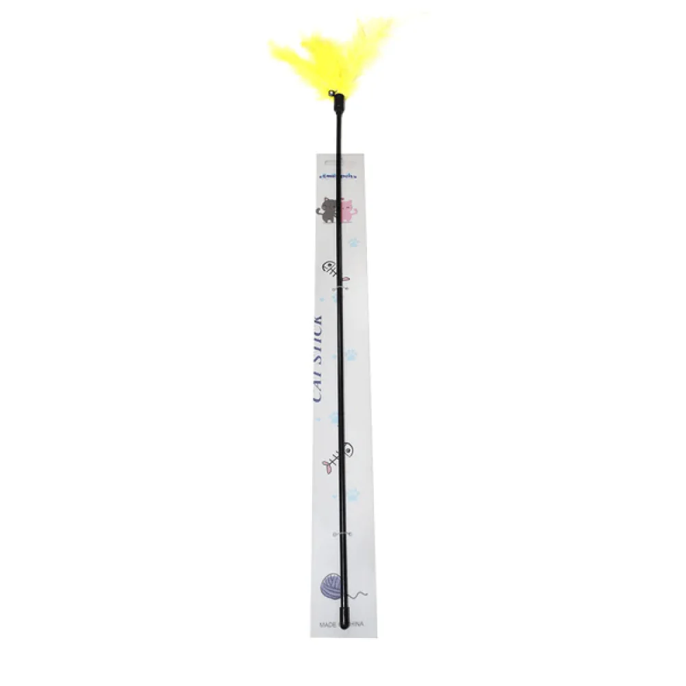 Emily Pets interactive Feather Toy for Cats (Yellow) - Image 4