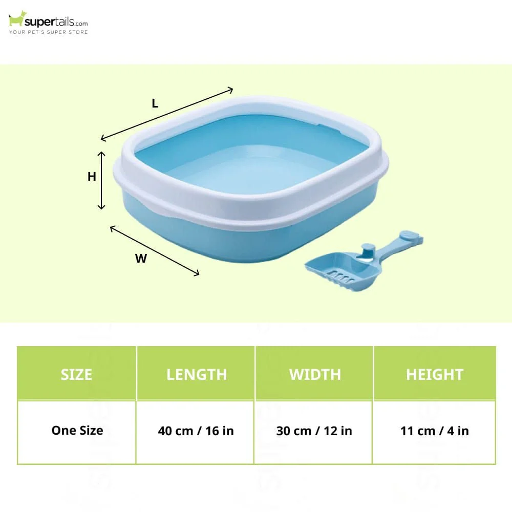 Emily Pets Litter Box With Scooper for Cats (Blue) - Image 2