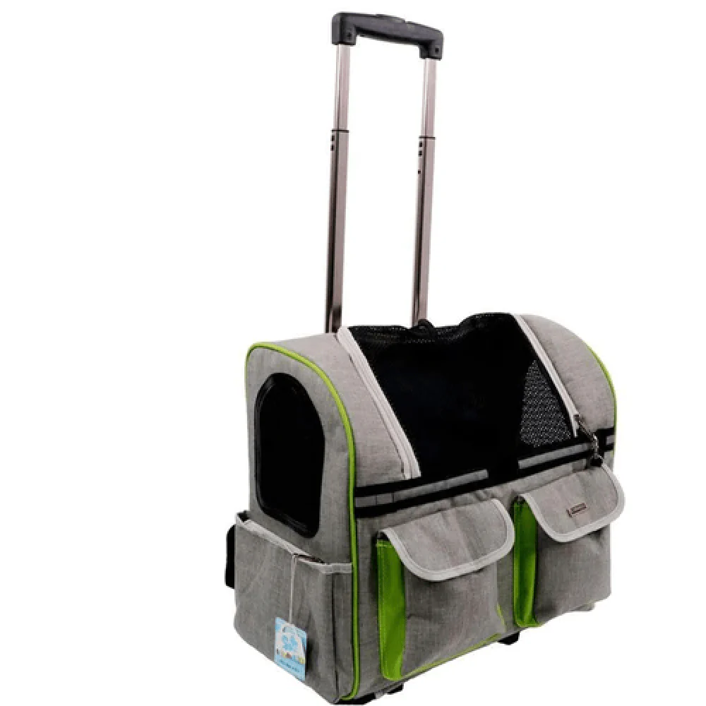 Emily Pets Rolling Carrier with Wheel for Dogs and Cats (Black) - Image 3