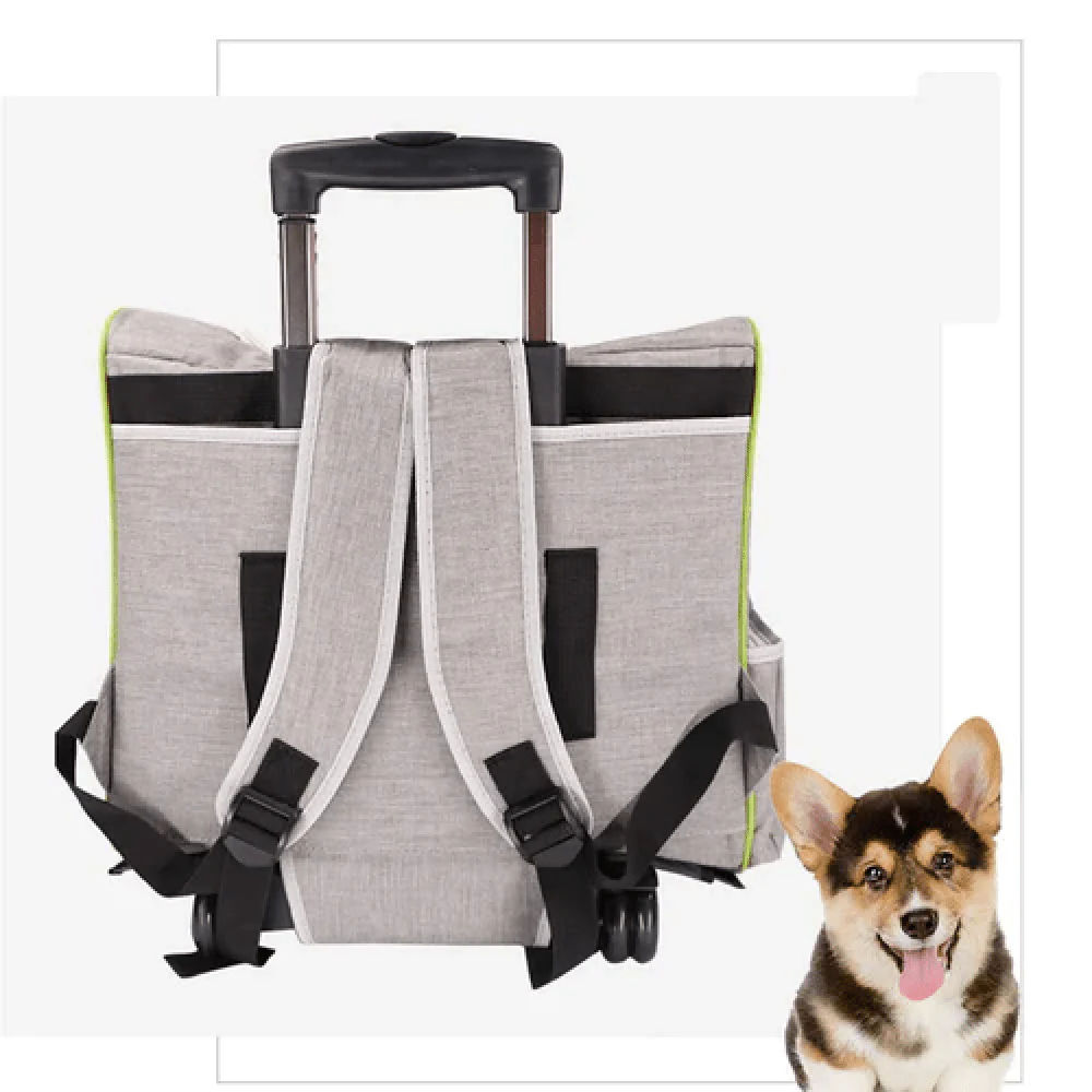 Emily Pets Rolling Carrier with Wheel for Dogs and Cats (Black) - Image 5