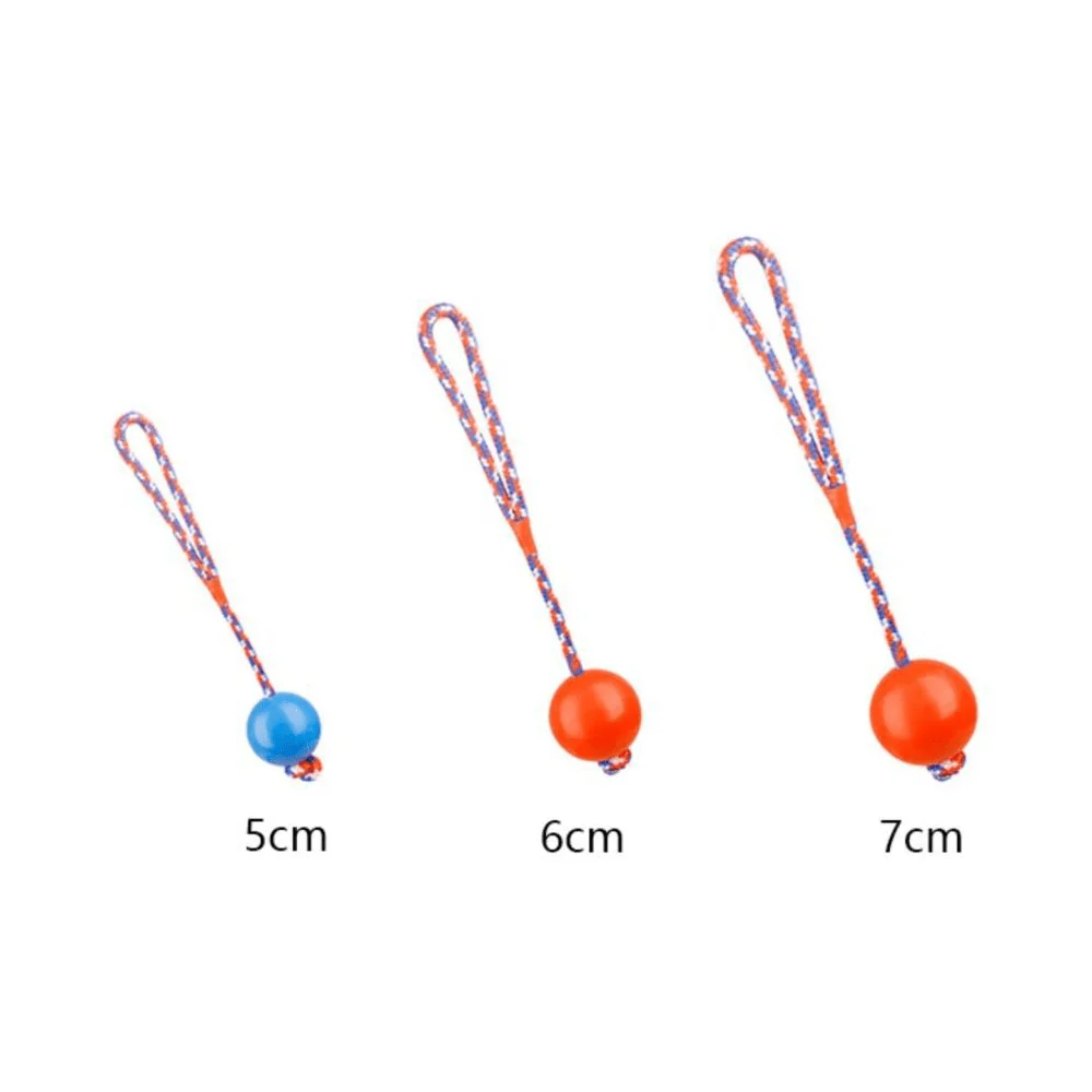 Emily Pets Rubber Ball with Rope Chew Toy for Dogs (Orange) - Image 3