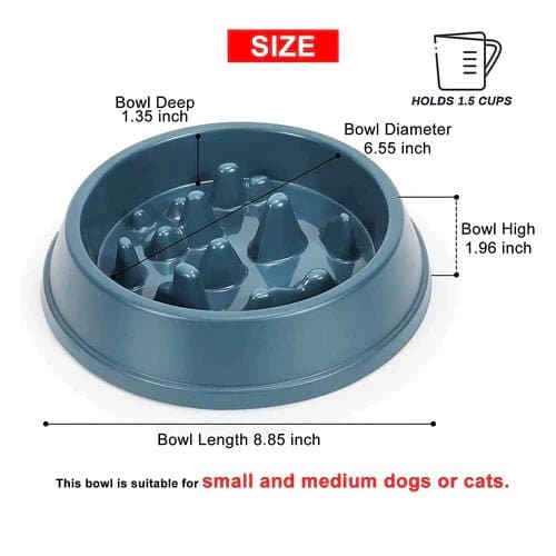 Emily Pets Slow Feeder Bowl for Dogs and Cats (Yellow) - Image 3