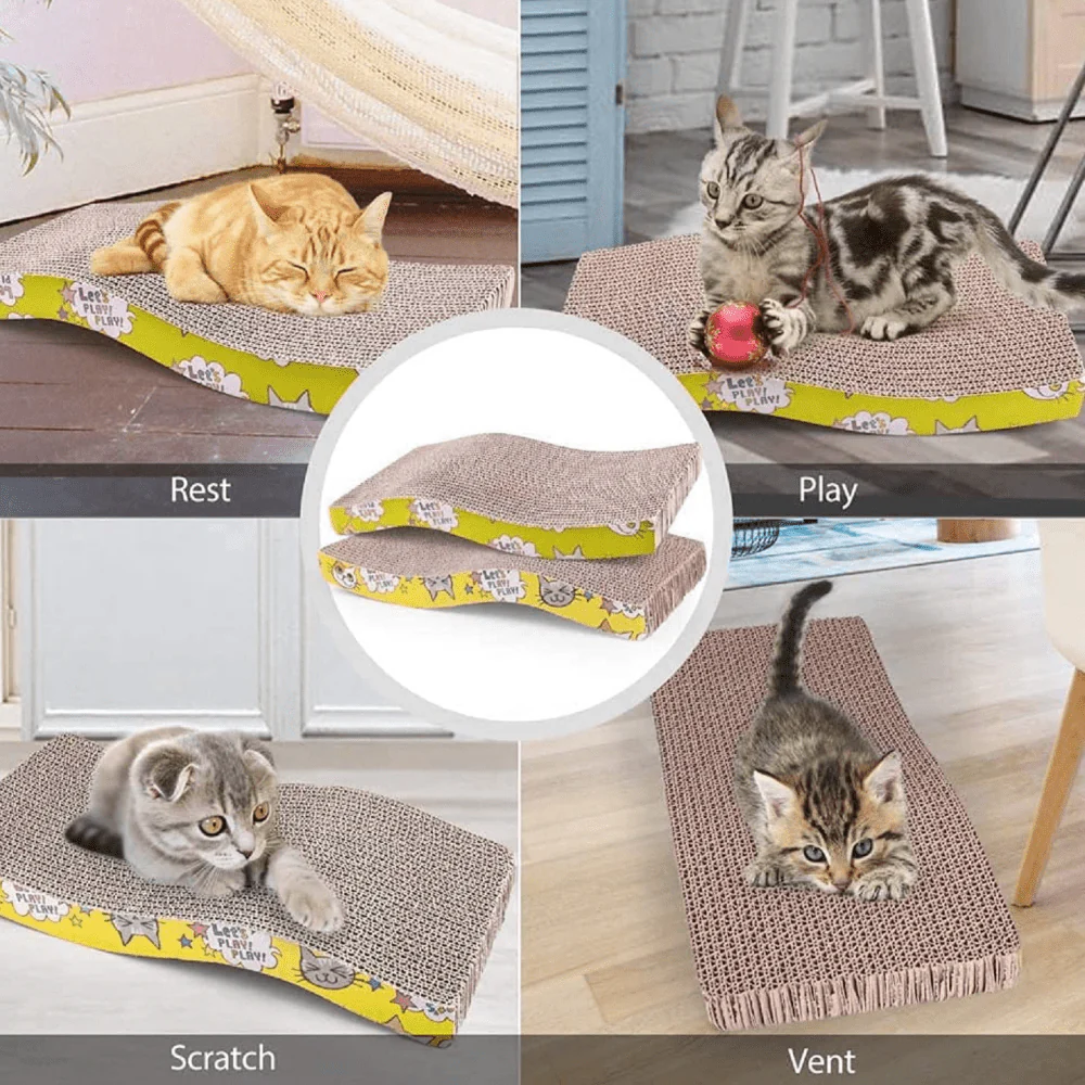 Emily Pets Sofa Bed Scratching Pad for Kittens (Beige) (Pack of 2) - Image 5