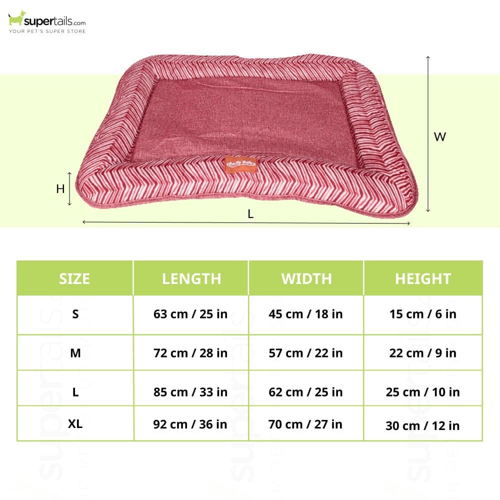 Emily Pets Rectangle Shape Bed for Dogs and Cats (Red) - Image 2