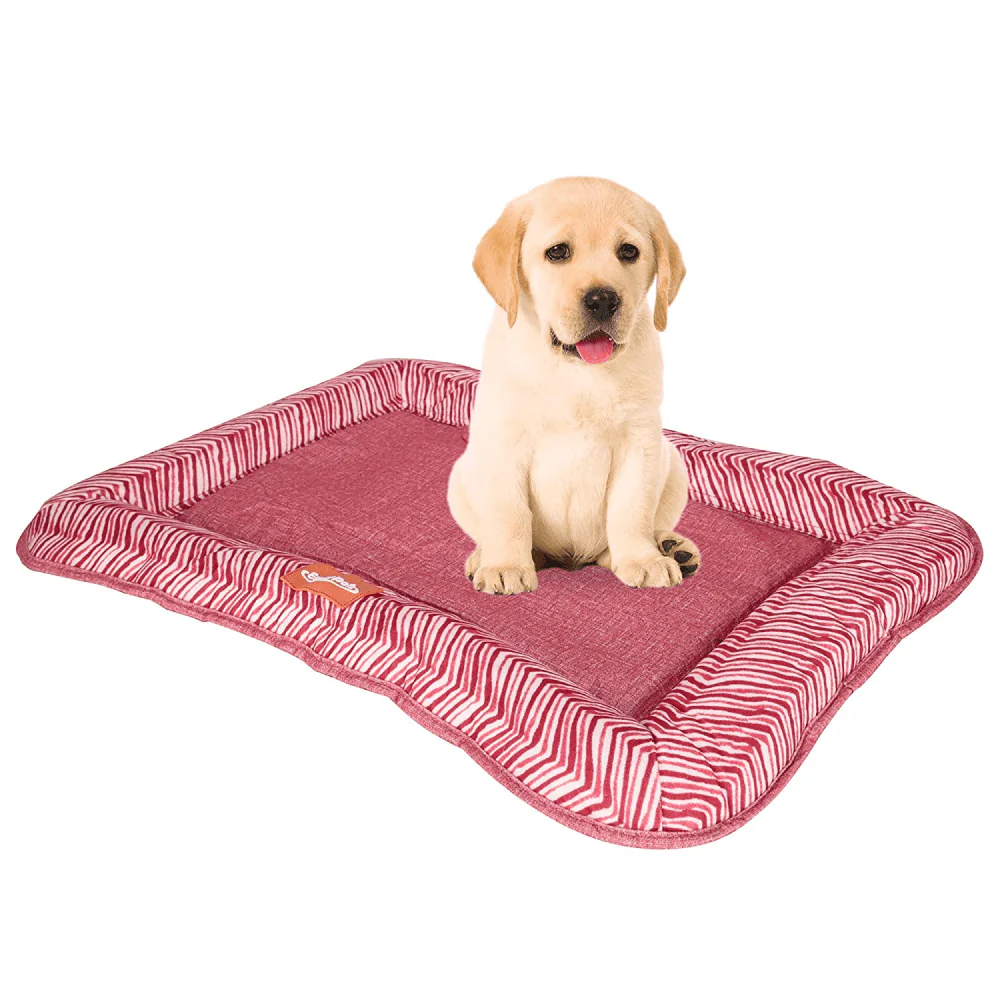 Emily Pets Rectangle Shape Bed for Dogs and Cats (Red) - Image 3