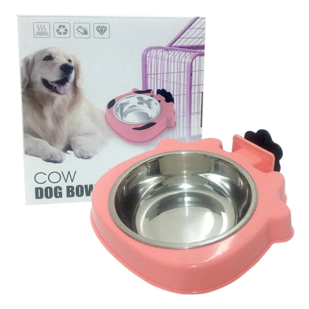 Emily Pets Stainless Crate Bowl with Removable Feeder Bowl for Dogs and Cats (Peach) - Image 2