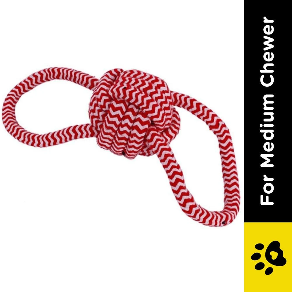 Emily Pets Tug Knotted Cotton Chew Rope Toy Ball for Dogs (Orange) - Image 2