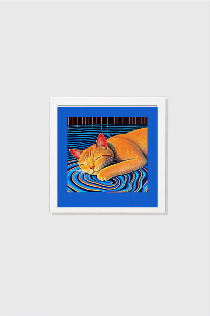 EverythingBoho Cat Dreams Wall Art (White) - Image 3