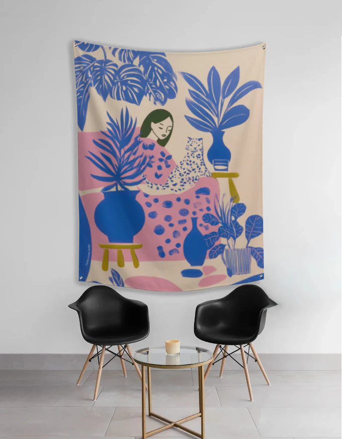 EverythingBoho Cat Mom Sukoon Tapestry Wall Art - Image 2