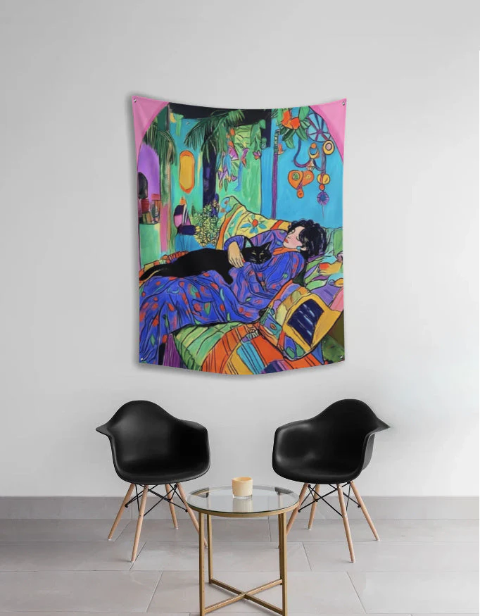 EverythingBoho Cat Mom Wall Art Tapestry Wall Art