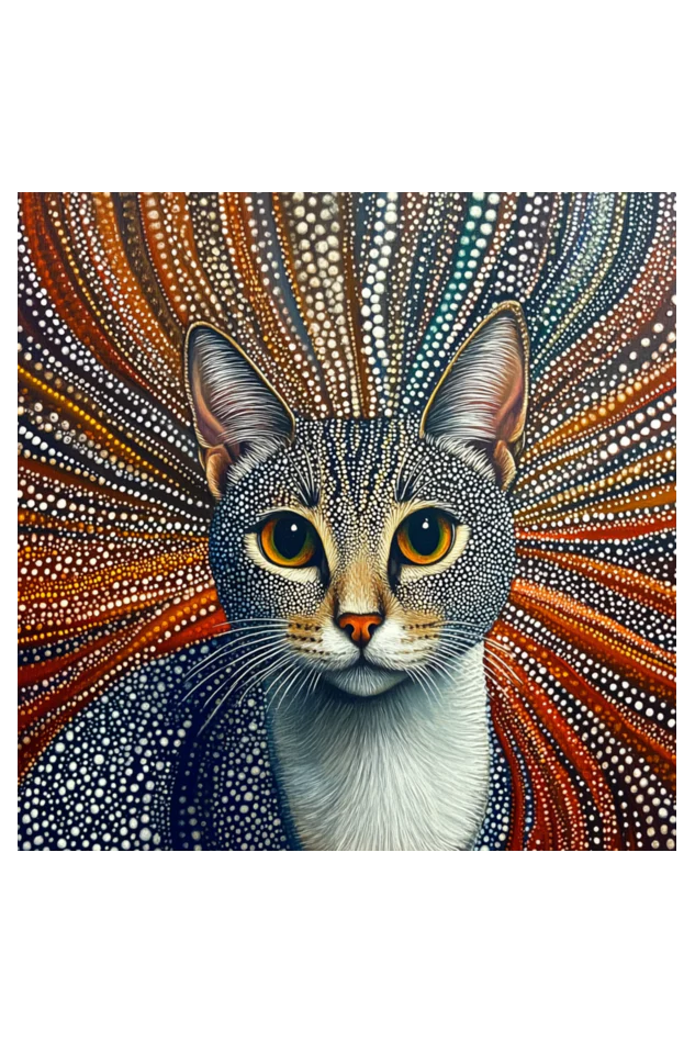 EverythingBoho Kusama Cat Wall Art (Black) - Image 2