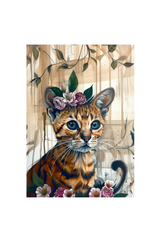 EverythingBoho The Boho Cat Wall Art (White) - Image 2