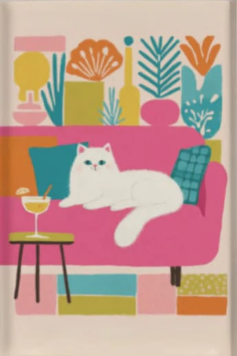 EverythingBoho The Cool Persian Cat Wall Art (White) - Image 3