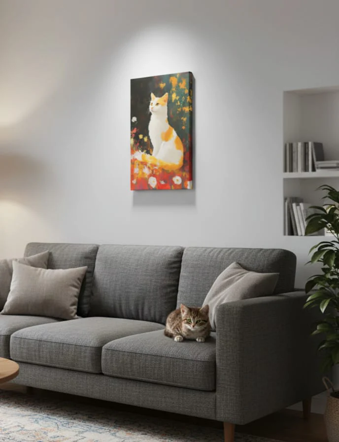 EverythingBoho The Farsighted Cat Wall Art (Bottle Green) - Image 5