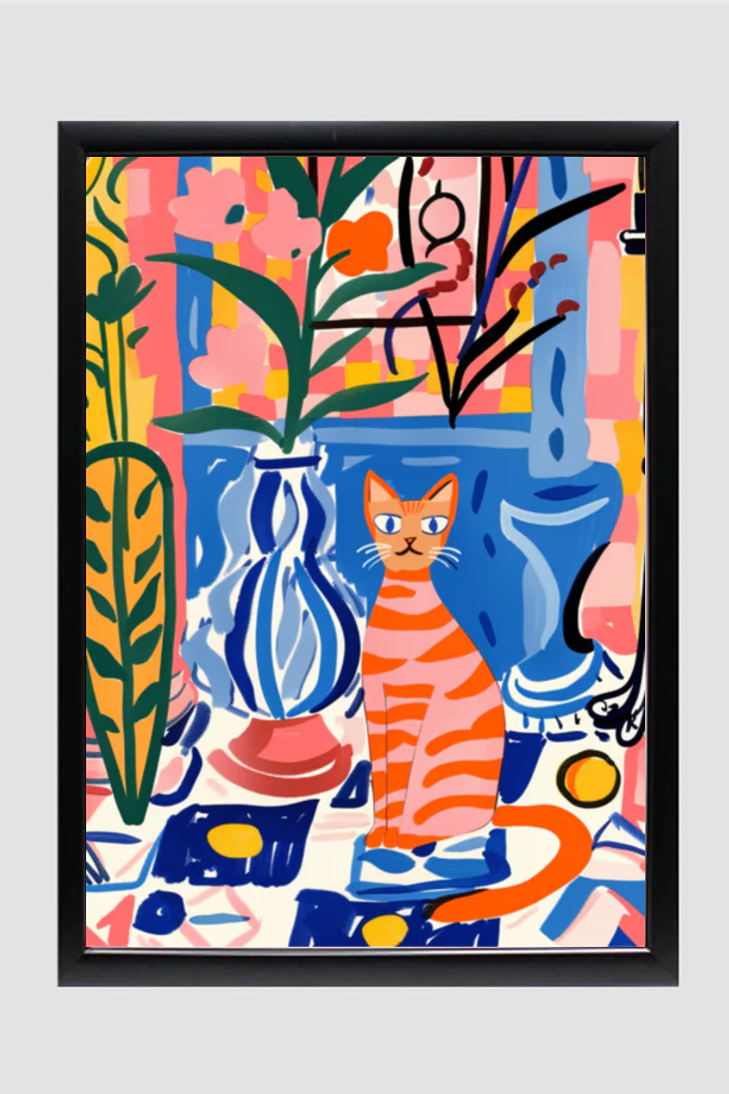 EverythingBoho The House Cat Boho Wall Art (Black)