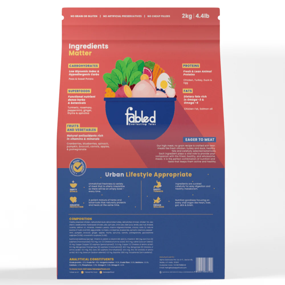 Fabled Eager to Meat Fresh Chicken Turkey and Duck Adult Dog Dry Food - Image 7