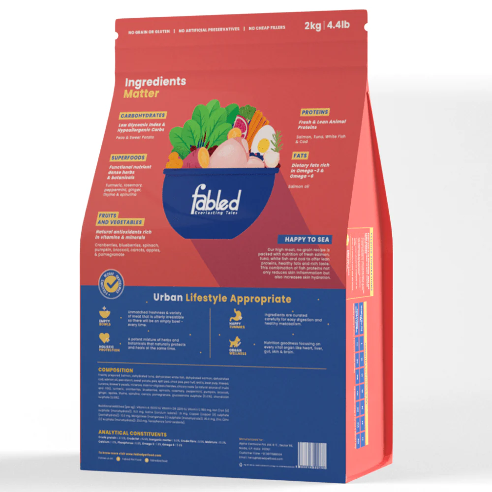 Fabled Happy to Sea Fresh Salmon Tuna White Fish and Cod Adult Dog Dry Food - Image 3