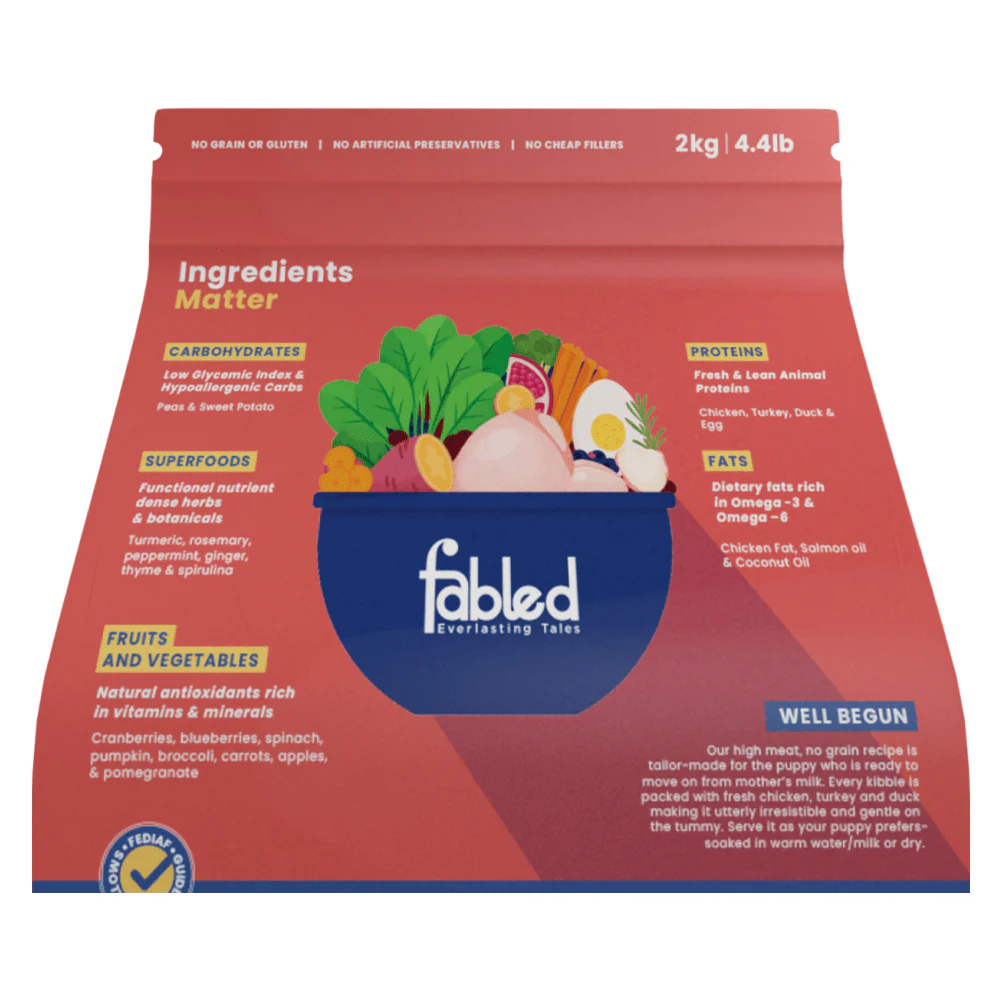 Fabled Well Begun Fresh Chicken Turkey and Duck Puppy Starter Dry Food - Image 8