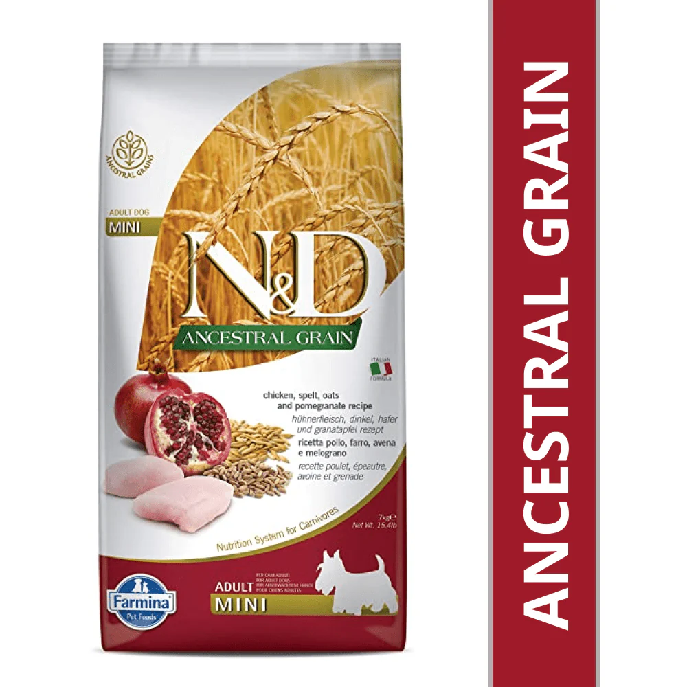 Farmina N&D Ancestral Grain Chicken & Pomegranate Adult Mini Dog Dry Food - Image 9