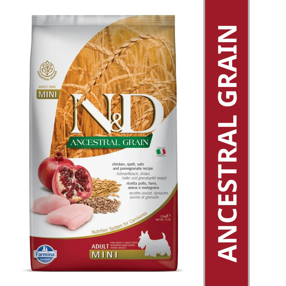 Farmina N&D Ancestral Grain Chicken & Pomegranate Adult Mini Dog Dry Food - Image 10