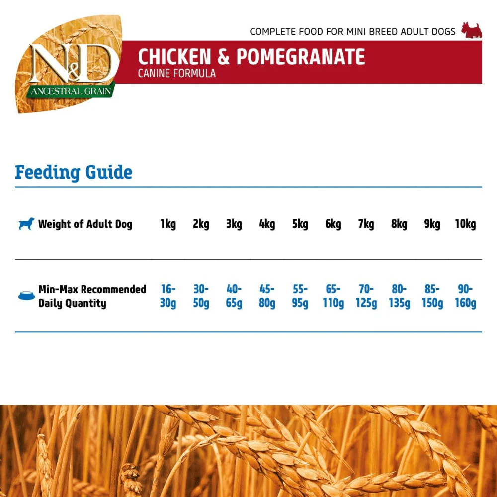 Farmina N&D Ancestral Grain Chicken & Pomegranate Adult Mini Dog Dry Food - Image 5