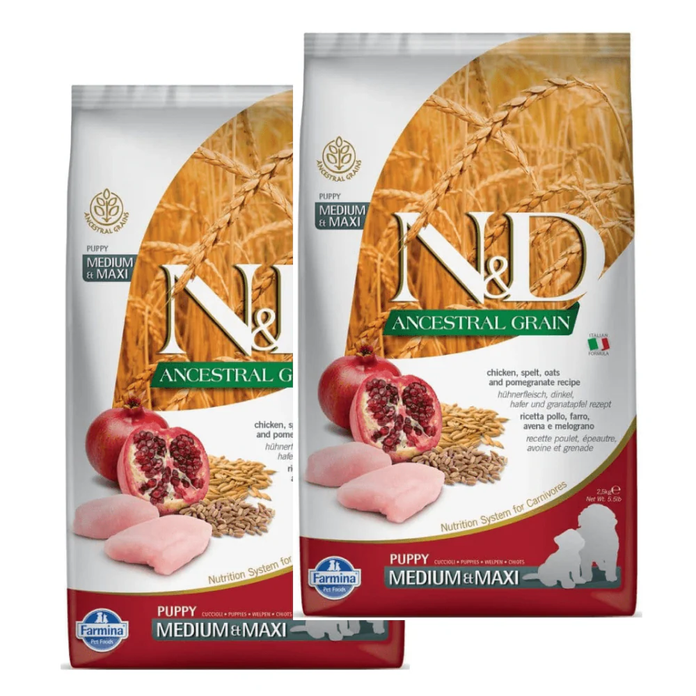 Farmina N&D Chicken & Pomegranate Ancestral Grain Puppy Medium Maxi Dog Dry Food - Image 10