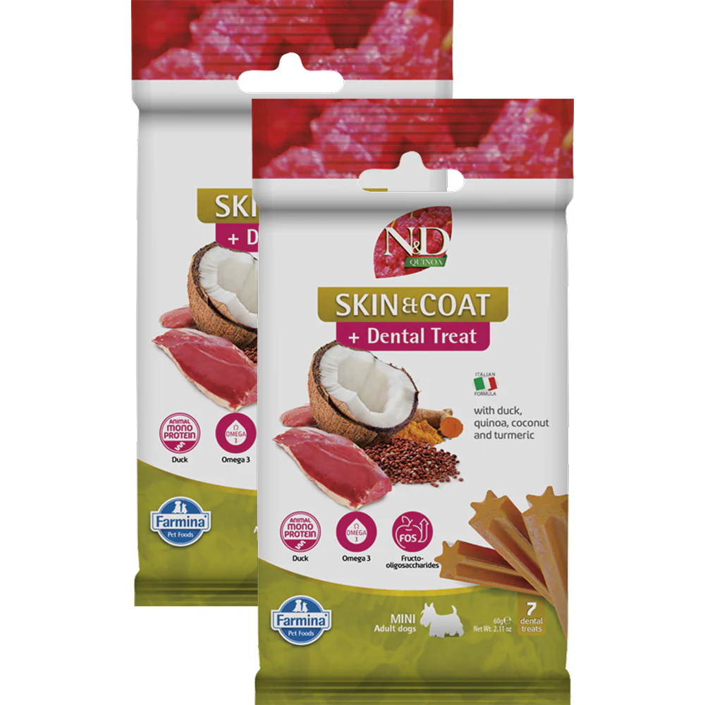Farmina N&D Duck and Quinoa Skin and Coat Mini Adult Dog Treats - Image 2
