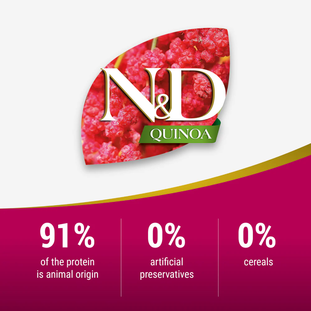 Farmina N&D Neutered Quinoa Duck, Broccoli & Asparagus Adult Cat Dry Food - Image 7