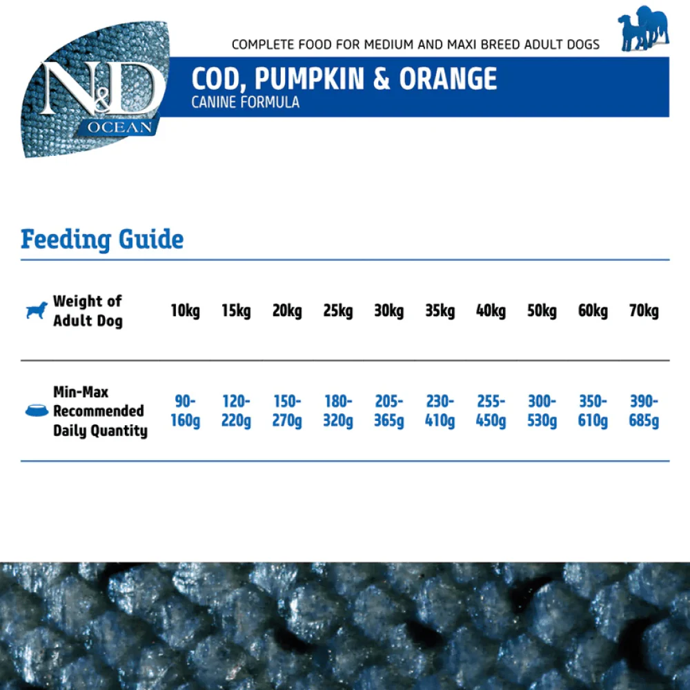 Farmina N&D Ocean Codfish Orange & Pumpkin Grain Free Adult Medium Maxi Dog Dry Food - Image 8