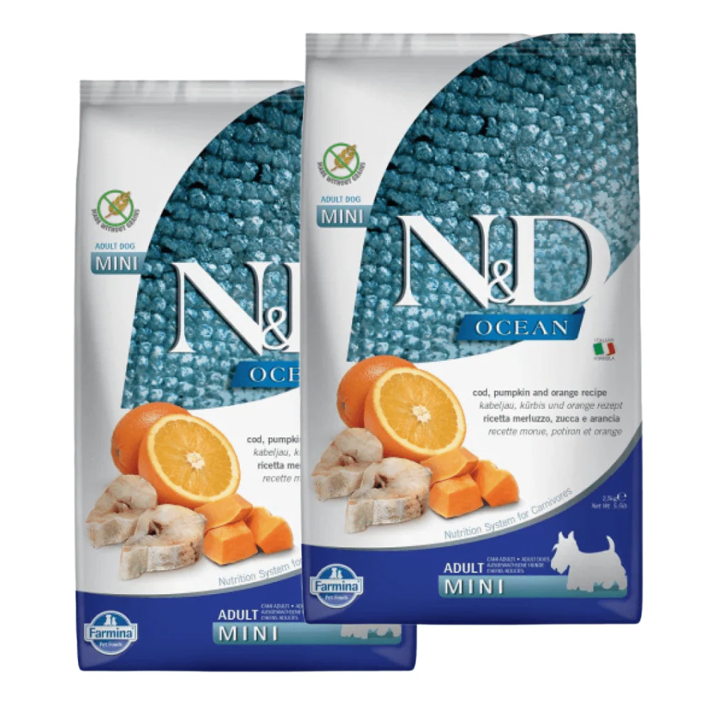 Farmina N&D Ocean Codfish Orange & Pumpkin Grain Free Adult Mini Dog Dry Food - Image 10