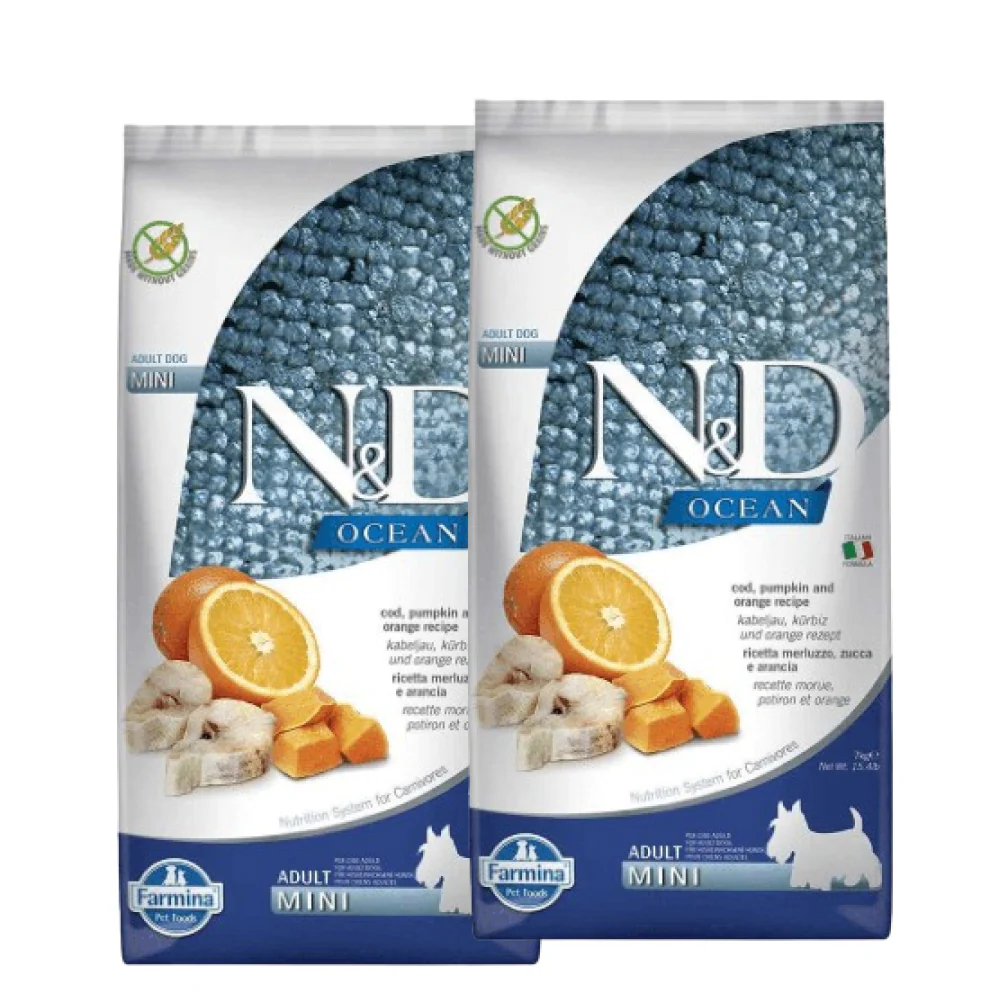 Farmina N&D Ocean Codfish Orange & Pumpkin Grain Free Adult Mini Dog Dry Food - Image 11