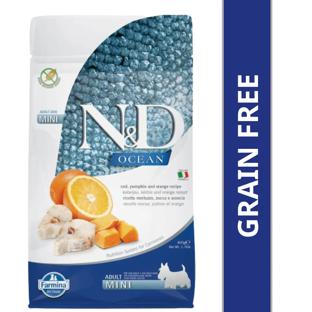 Farmina N&D Ocean Codfish Orange & Pumpkin Grain Free Adult Mini Dog Dry Food - Image 12