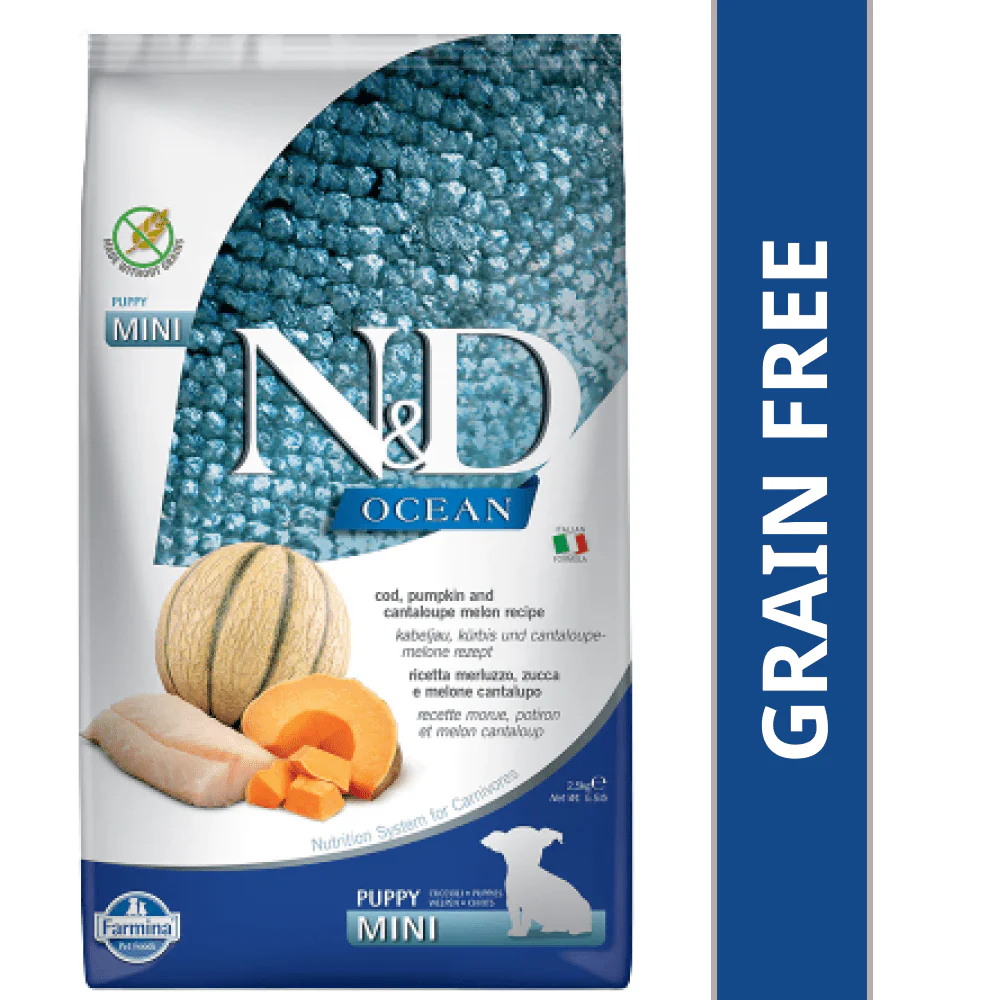 Farmina N&D Ocean Codfish Pumpkin & Cantaloupe Melon Puppy Mini Dry Food - Image 10