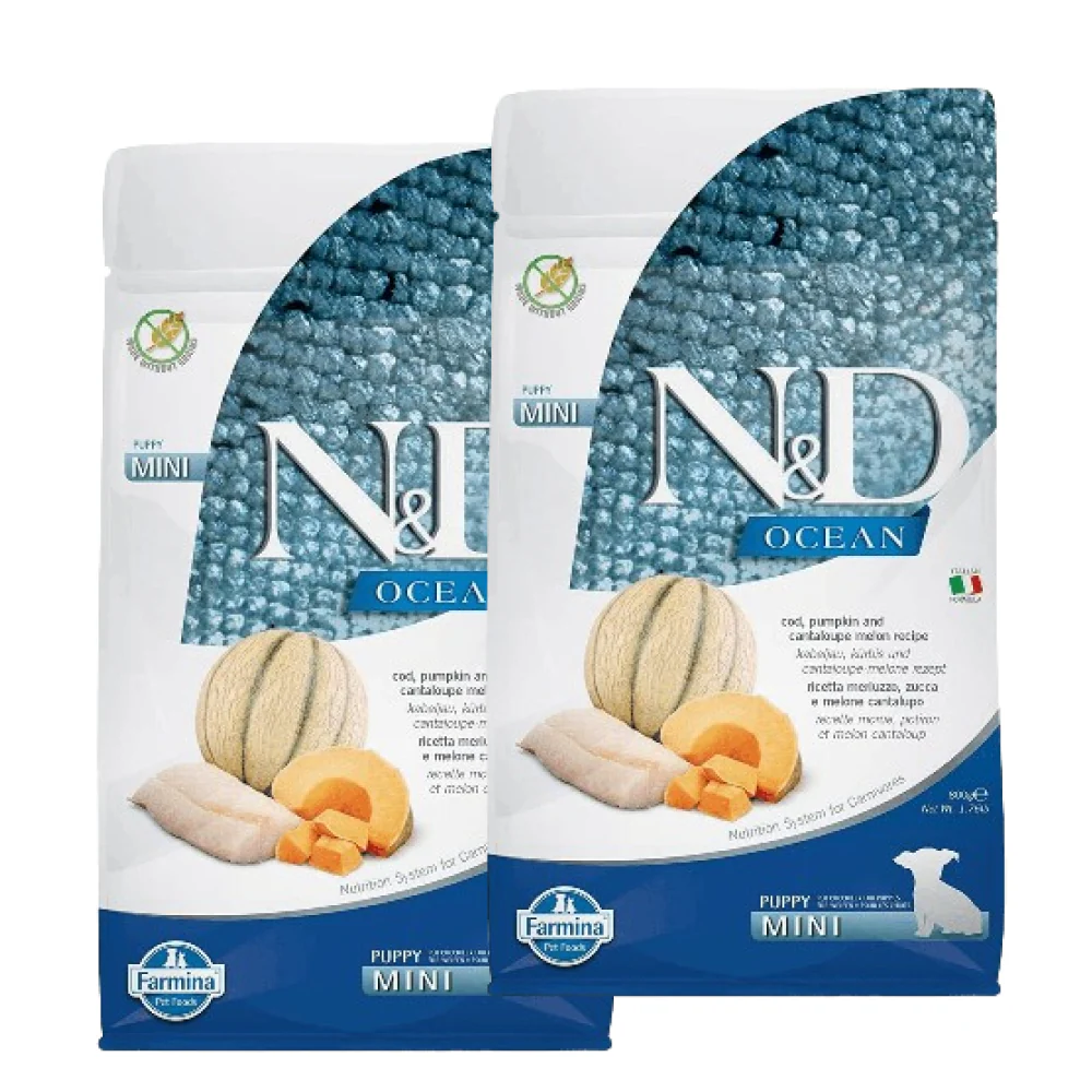 Farmina N&D Ocean Codfish Pumpkin & Cantaloupe Melon Puppy Mini Dry Food - Image 14