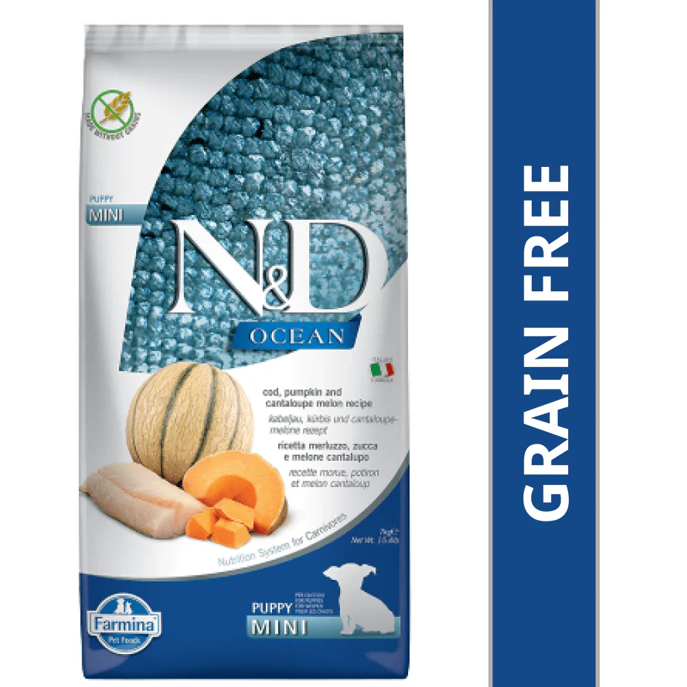 Farmina N&D Ocean Codfish Pumpkin & Cantaloupe Melon Puppy Mini Dry Food - Image 11