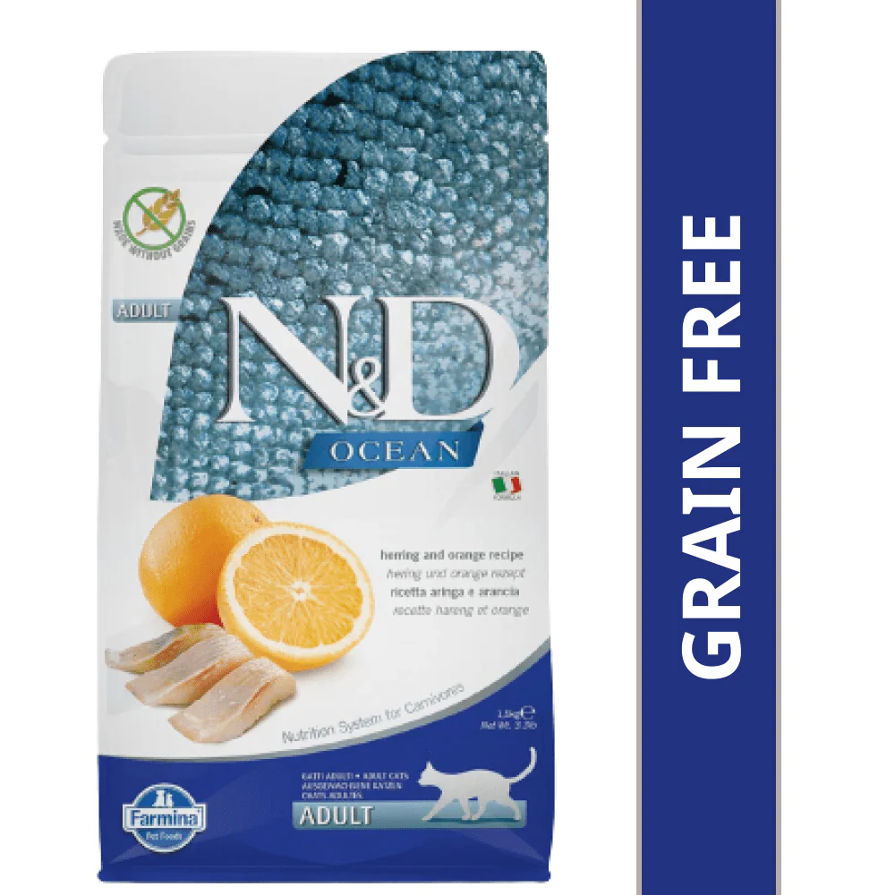Farmina N&D Prime Lamb & Blueberry and Ocean Herring & Orange Grain Free Adult Cat Dry Food Combo - Image 15