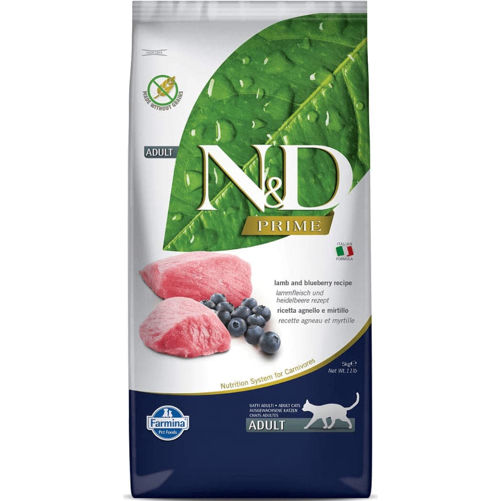 Farmina N&D Prime Lamb & Blueberry Grain Free Adult Cat Dry Food - Image 2